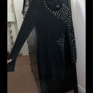 Bebe Black Rhinestone Studded Party Dress